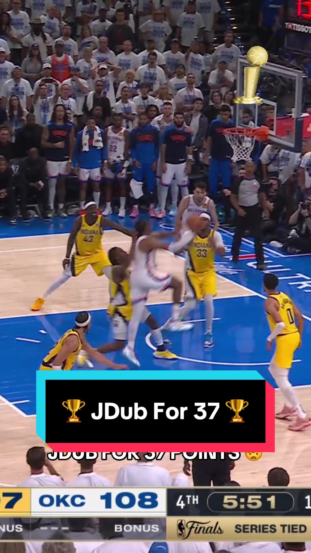 JDUB HIGH OFF THE GLASS 😱 @OKC Thunder 