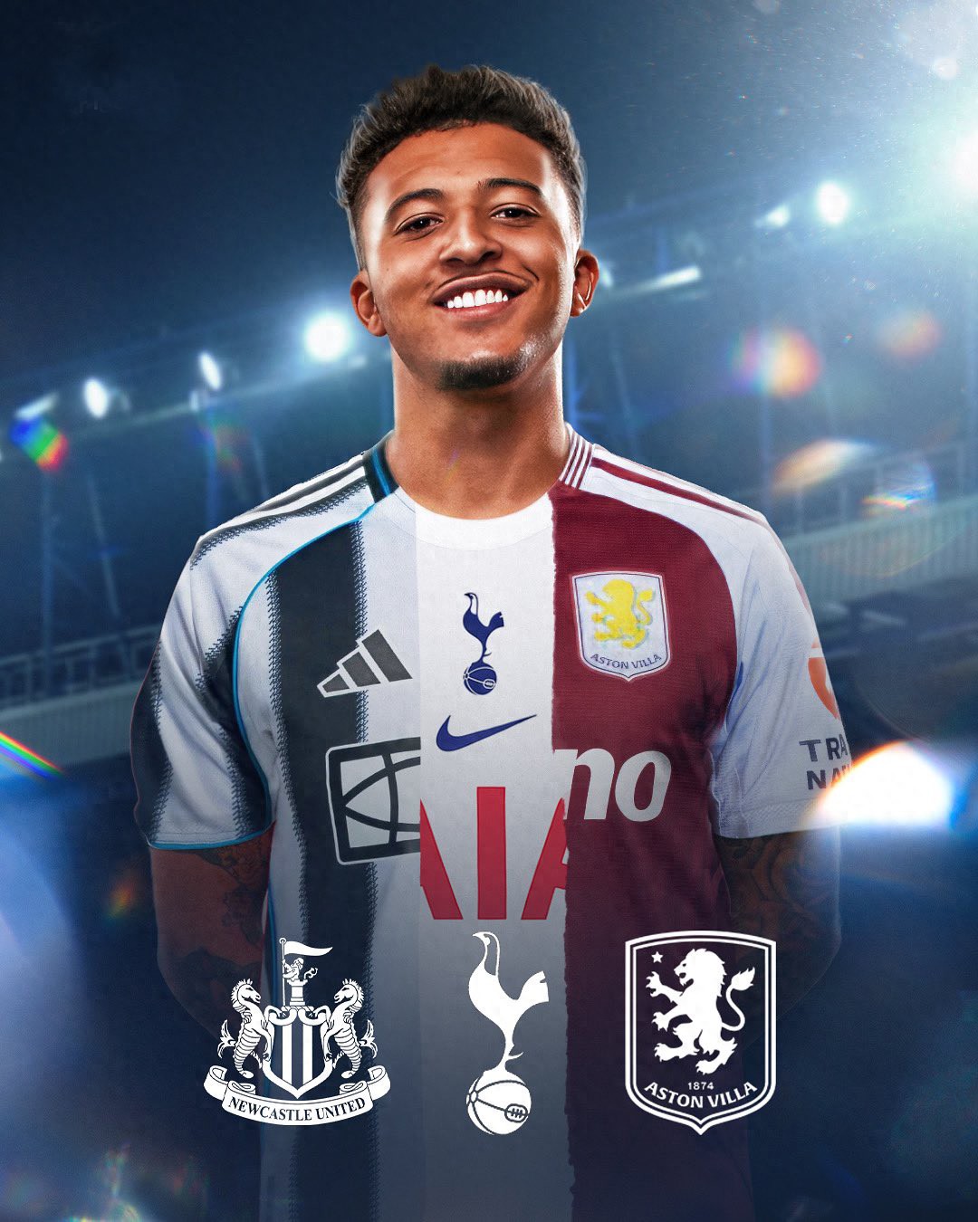 It was revealed that Manchester United wanted Saudi Arabia to sign Sancho for 30 million, but the player refused to go! Or exchange Big Martin with Villa